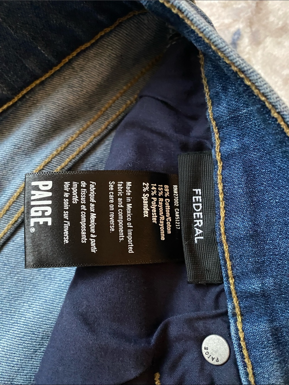 PAIGE Slim Fit Federal Men's Blue Denim Jeans 32 - Picture 11 of 13